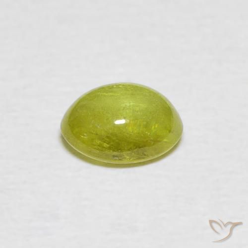 esfena Verde terroso cálido natural de 1.01 ct, Ovalada, Transparente