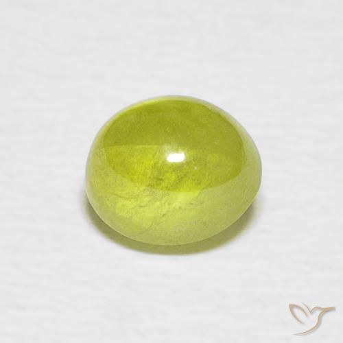 1.06ct Natural Verde bosque cálido esfena, Ovalada, Transparente