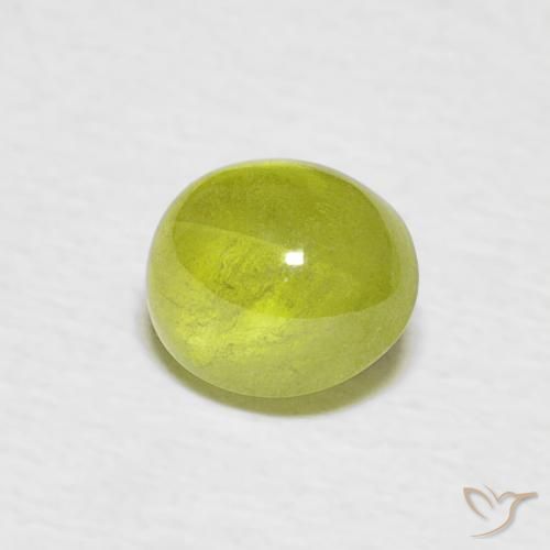 esfena Verde bosque cálido natural de 1.06 ct, Ovalada, Transparente