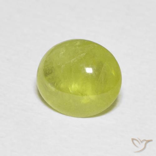 esfena Verde terroso cálido natural de 1.93 ct, Ovalada, Transparente