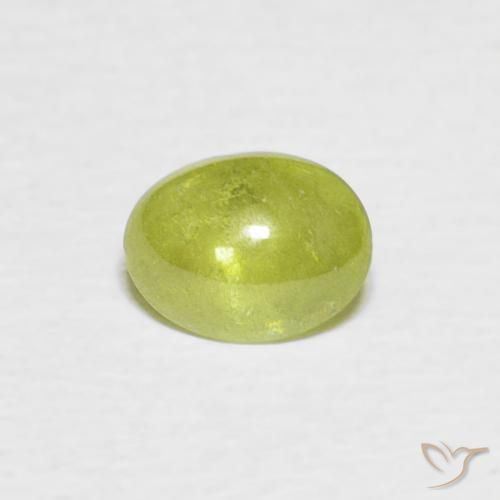 0.83ct Natural Verde medio esfena, Ovalada, Transparente