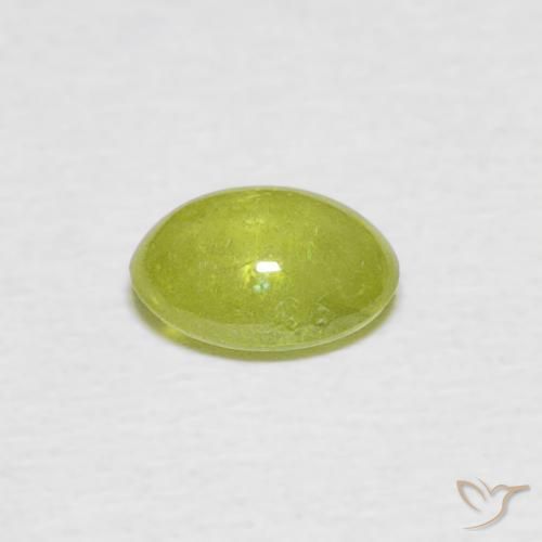 esfena Verde medio natural de 0.83 ct, Ovalada, Transparente
