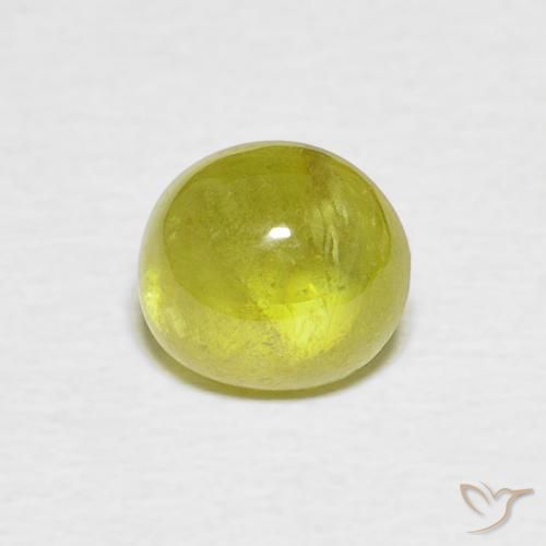 1.47ct Natural Verde amarillento esfena, Ovalada, Transparente