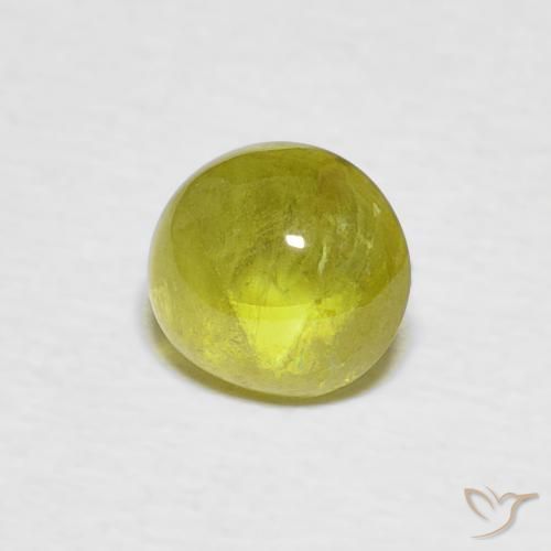 esfena Verde amarillento natural de 1.47 ct, Ovalada, Transparente