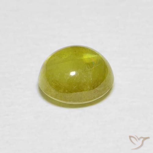 esfena Verde amarillento natural de 1.47 ct, Ovalada, Transparente