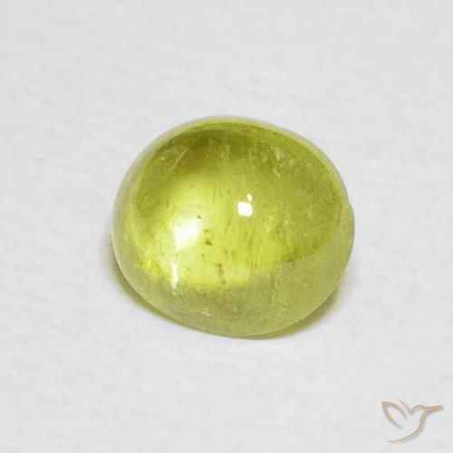 esfena Amarillo limón claro natural de 1.18 ct, Ovalada, Transparente