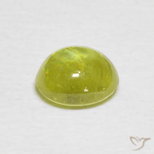 esfena Amarillo limón claro natural de 1.18 ct, Ovalada, Transparente