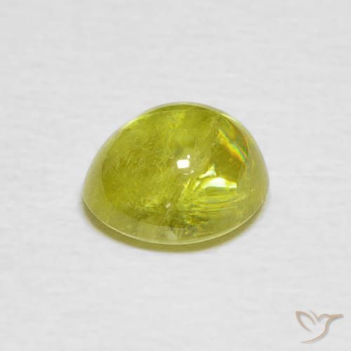 esfena Amarillo limón claro natural de 1.73 ct, Ovalada, Transparente