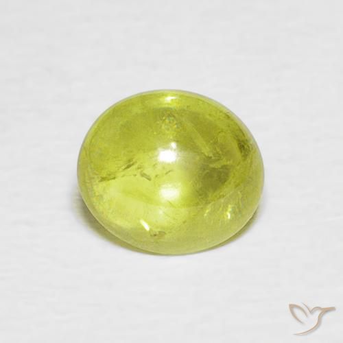 1.38ct Natural Amarillo verdoso claro esfena, Ovalada, Transparente