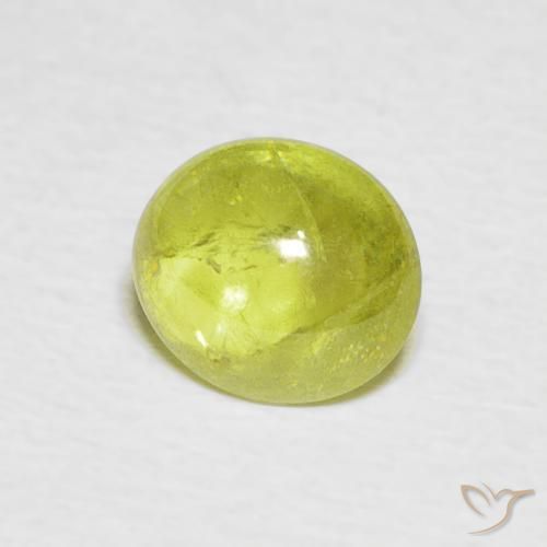 esfena Amarillo verdoso claro natural de 1.38 ct, Ovalada, Transparente