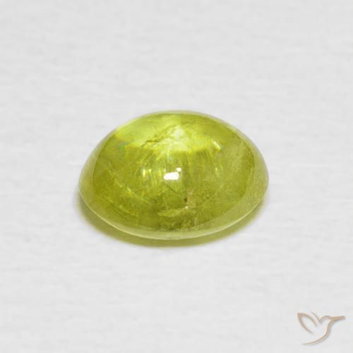 esfena Amarillo verdoso claro natural de 1.38 ct, Ovalada, Transparente