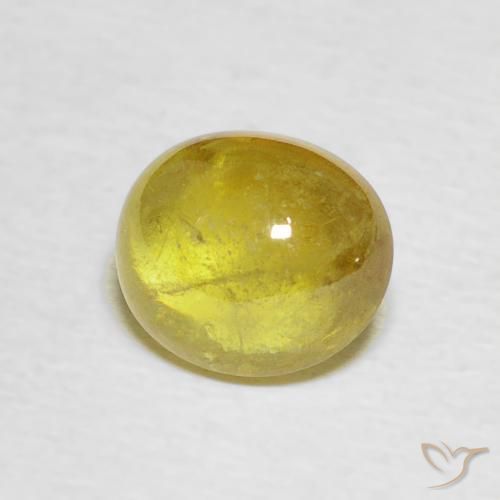 esfena Amarillo amarronado natural de 2.17 ct, Ovalada, Transparente
