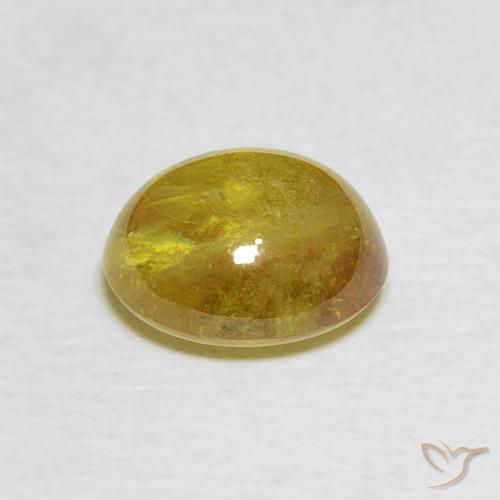 esfena Amarillo amarronado natural de 2.17 ct, Ovalada, Transparente