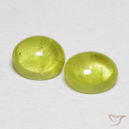 2.57ctw Natural Amarillo limón claro esfena, Ovalada, Transparente