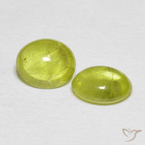 Gemas de esfena Amarillo limón claro natural de 2.57 ct, Ovalada, Transparente