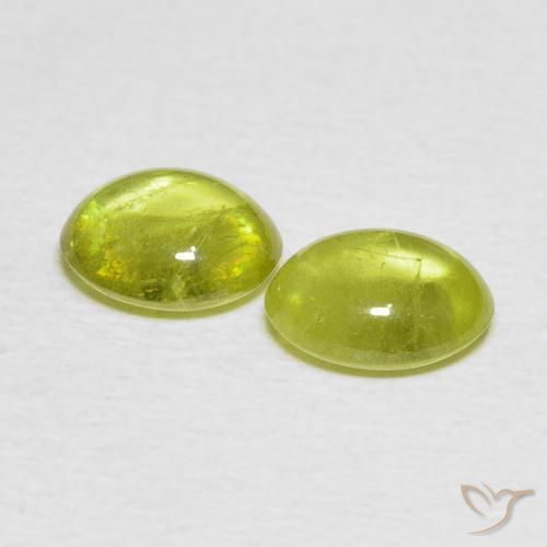 Gemas de esfena Amarillo limón claro natural de 2.57 ct, Ovalada, Transparente