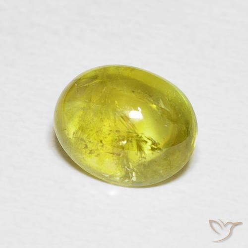 esfena Verde terroso cálido natural de 2.20 ct, Ovalada, Transparente