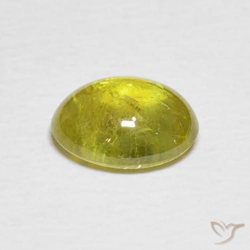 esfena Verde terroso cálido natural de 2.20 ct, Ovalada, Transparente