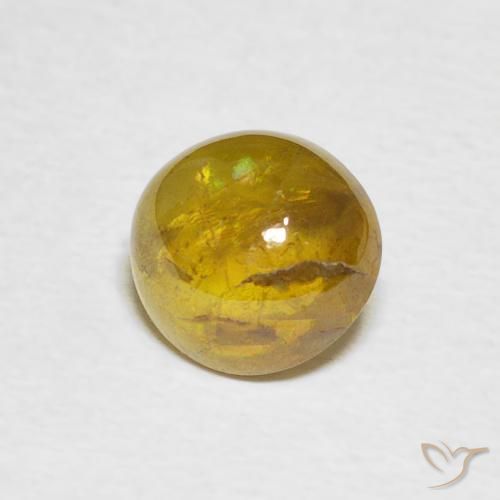 esfena Dorado verdoso natural de 2.03 ct, Ovalada, Transparente