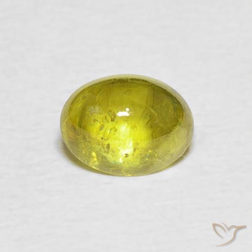 1.23ct Natural Verde terroso cálido esfena, Ovalada, Transparente