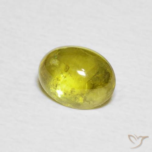 esfena Verde terroso cálido natural de 1.23 ct, Ovalada, Transparente
