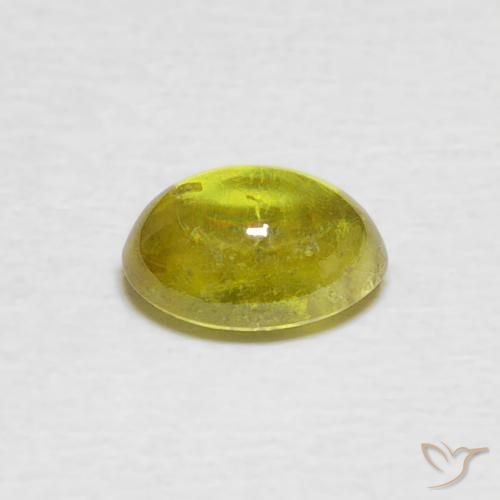 esfena Verde terroso cálido natural de 1.23 ct, Ovalada, Transparente