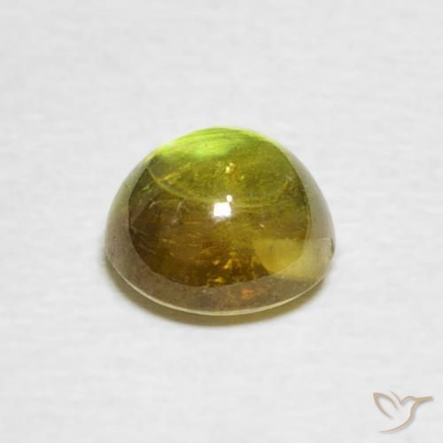 esfena Amarillo medio natural de 1.31 ct, Ovalada, Transparente