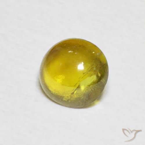 esfena Amarillo medio natural de 0.75 ct, Ovalada, Transparente