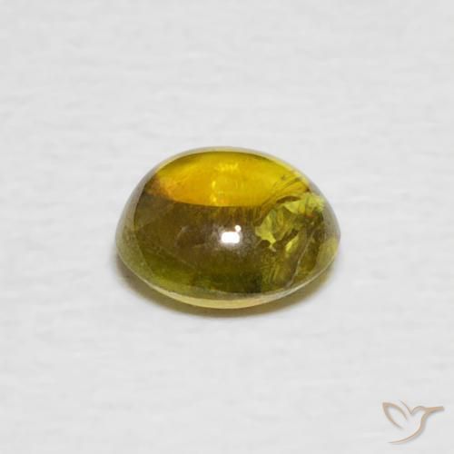 esfena Amarillo medio natural de 0.75 ct, Ovalada, Transparente