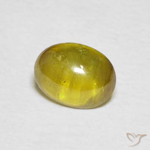 esfena Amarillo medio natural de 1.11 ct, Ovalada, Transparente