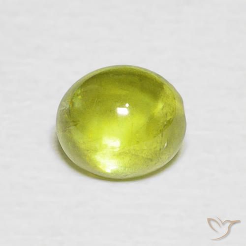 0.91ct Natural Verde terroso cálido esfena, Ovalada, Transparente