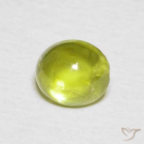 esfena Verde terroso cálido natural de 0.91 ct, Ovalada, Transparente