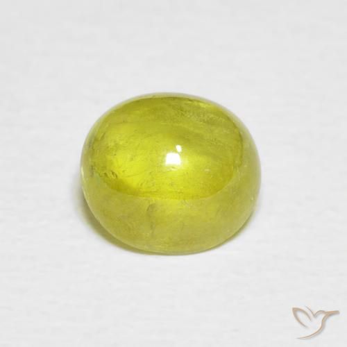 esfena Amarillo verdoso natural de 2.06 ct, Ovalada, Transparente