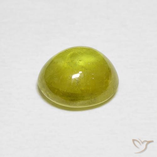 esfena Amarillo verdoso natural de 2.06 ct, Ovalada, Transparente