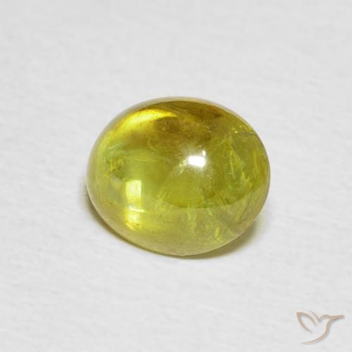 esfena Verde medio natural de 2.19 ct, Ovalada, Transparente