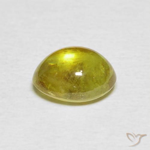 esfena Verde medio natural de 2.19 ct, Ovalada, Transparente