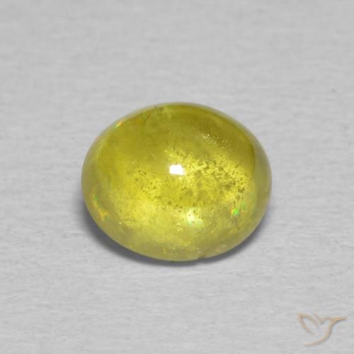 1.53ct Natural Verde amarillento esfena, Ovalada, Transparente