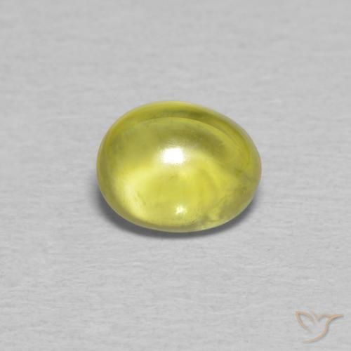 0.85ct Natural Verde bosque cálido esfena, Ovalada, Transparente