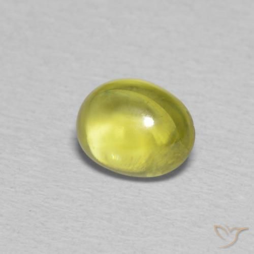 esfena Verde bosque cálido natural de 0.85 ct, Ovalada, Transparente