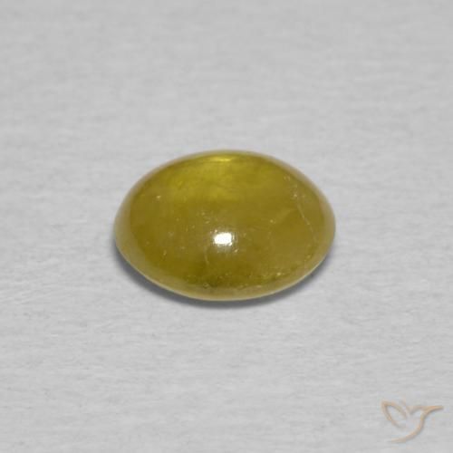 esfena Amarillo otoño natural de 0.99 ct, Ovalada, Transparente
