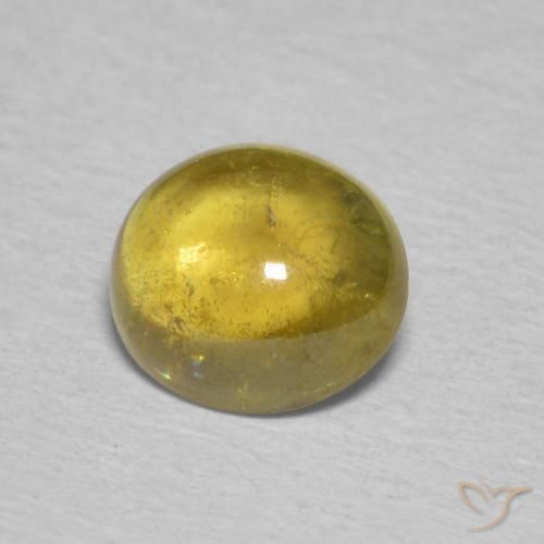 esfena Amarillo dijón natural de 1.82 ct, Ovalada, Transparente