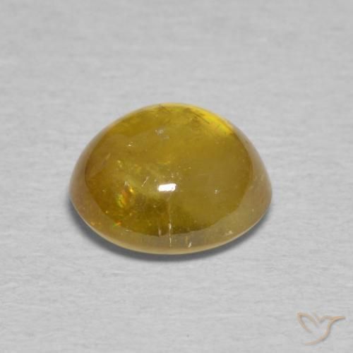 esfena Dorado marrón natural de 2.06 ct, Ovalada, Transparente