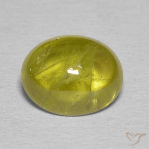 2.33ct Natural Verde amarillento esfena, Ovalada, Transparente