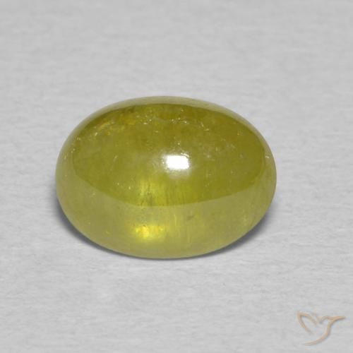 1.81ct Natural Verde terroso cálido esfena, Ovalada, Transparente