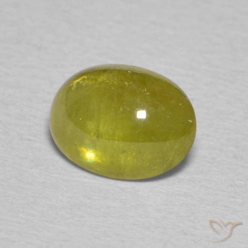 esfena Verde terroso cálido natural de 1.81 ct, Ovalada, Transparente