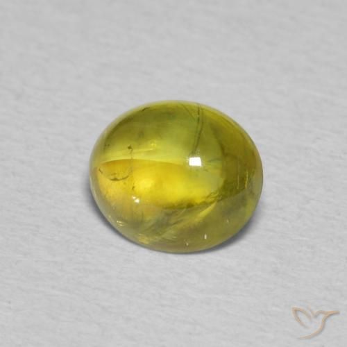esfena Verde bosque cálido natural de 1.06 ct, Ovalada, Transparente