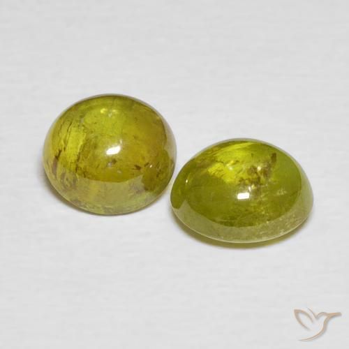 Gemas de esfena Verde bosque cálido natural de 3.52 ct, Ovalada, Transparente