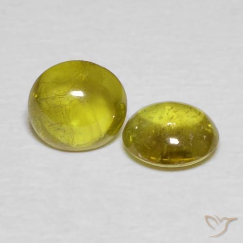 Gemas de esfena Dorado terroso natural de 1.57 ct, Ovalada, Transparente