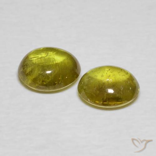 Gemas de esfena Dorado terroso natural de 1.57 ct, Ovalada, Transparente