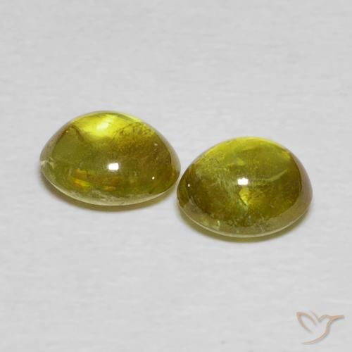 Gemas de esfena Marrón dorado intenso natural de 1.76 ct, Ovalada, Transparente